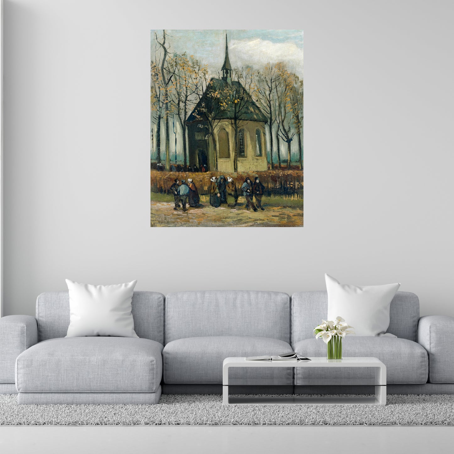 "Congregación saliendo de la iglesia reformada en Nuenen“ de Vincent van Gogh