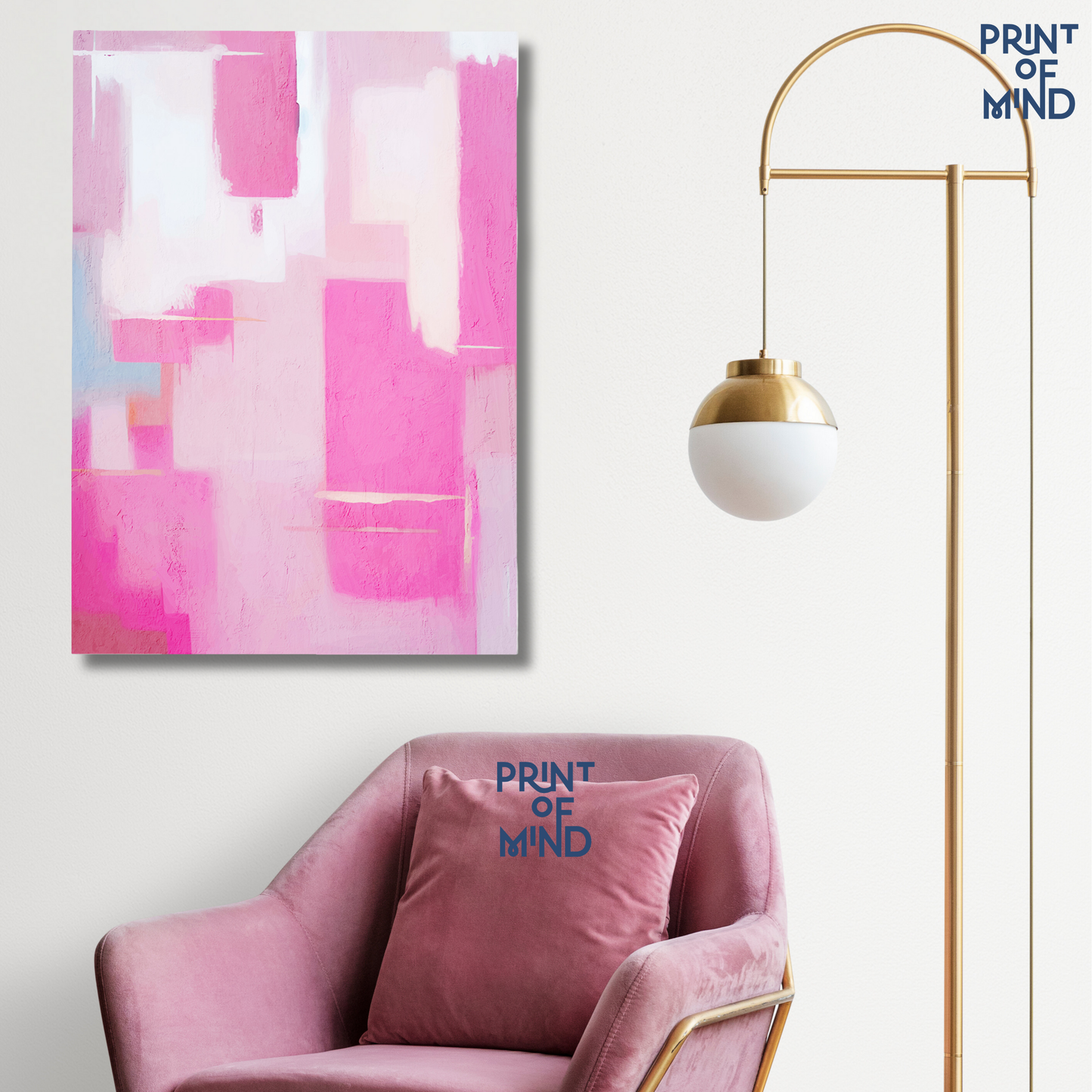 “Geometría de Color Rosa Pastel “