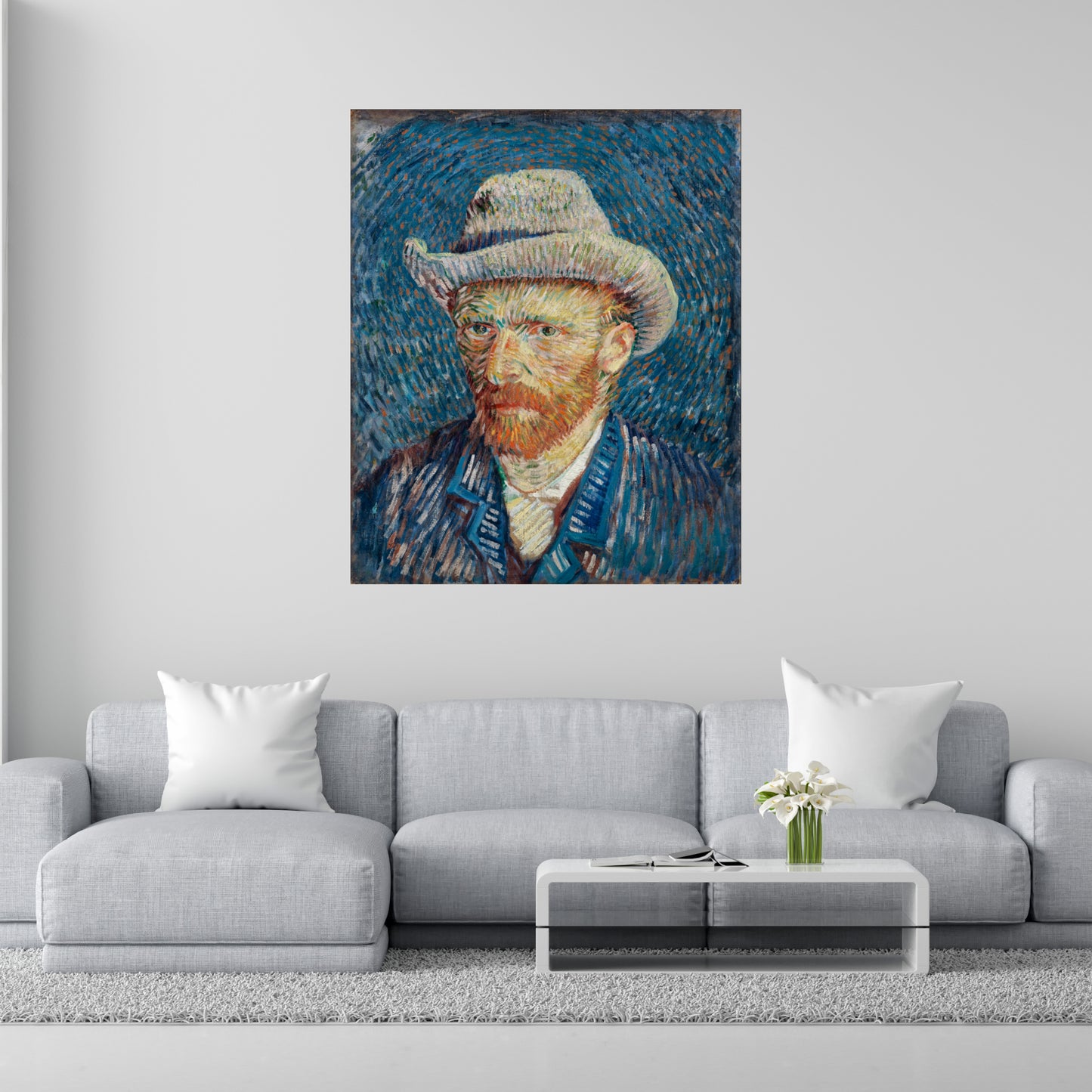 "Autorretrato con sombrero de fieltro gris" de Vincent van Gogh