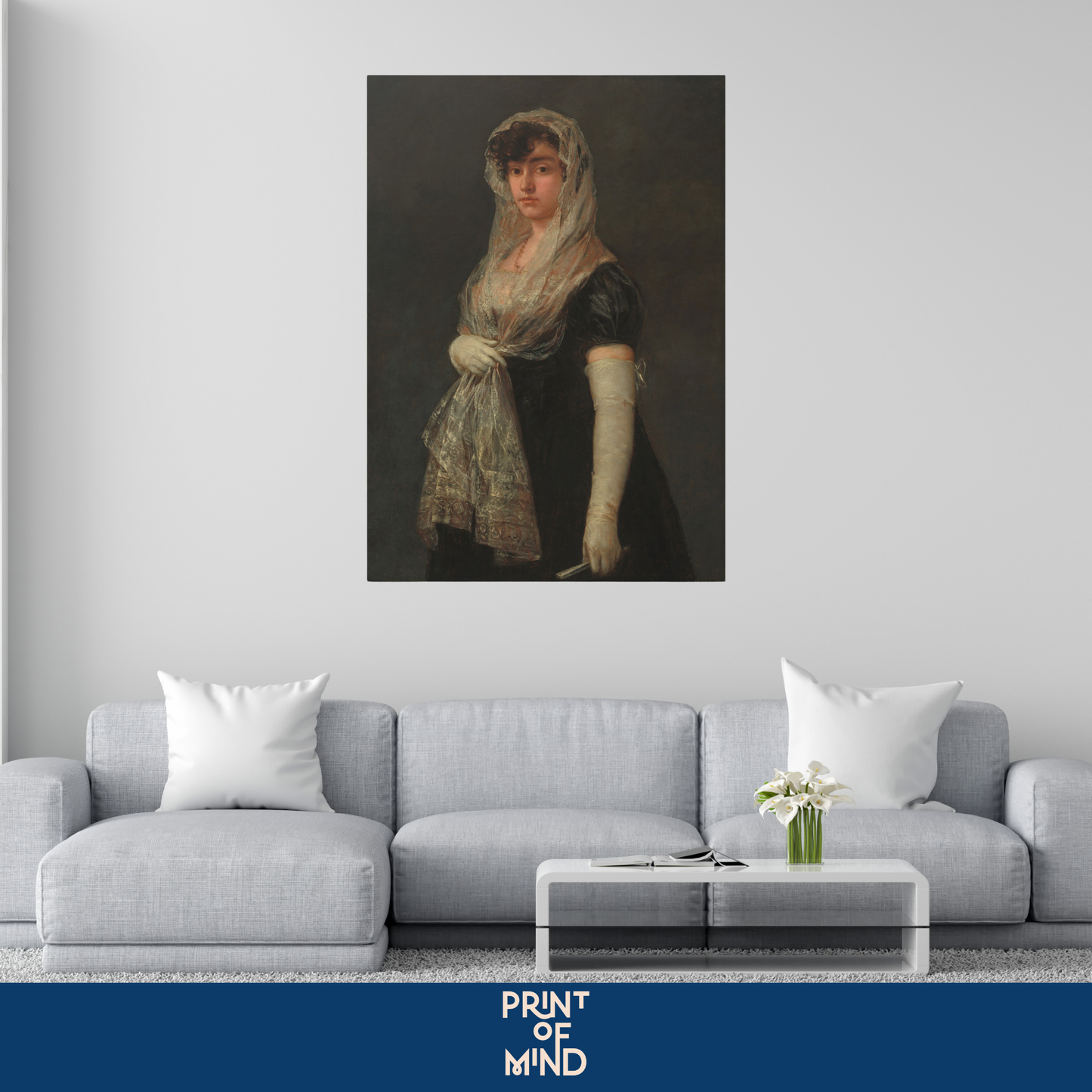"Joven dama con mantilla y basquiña" de Francisco de Goya