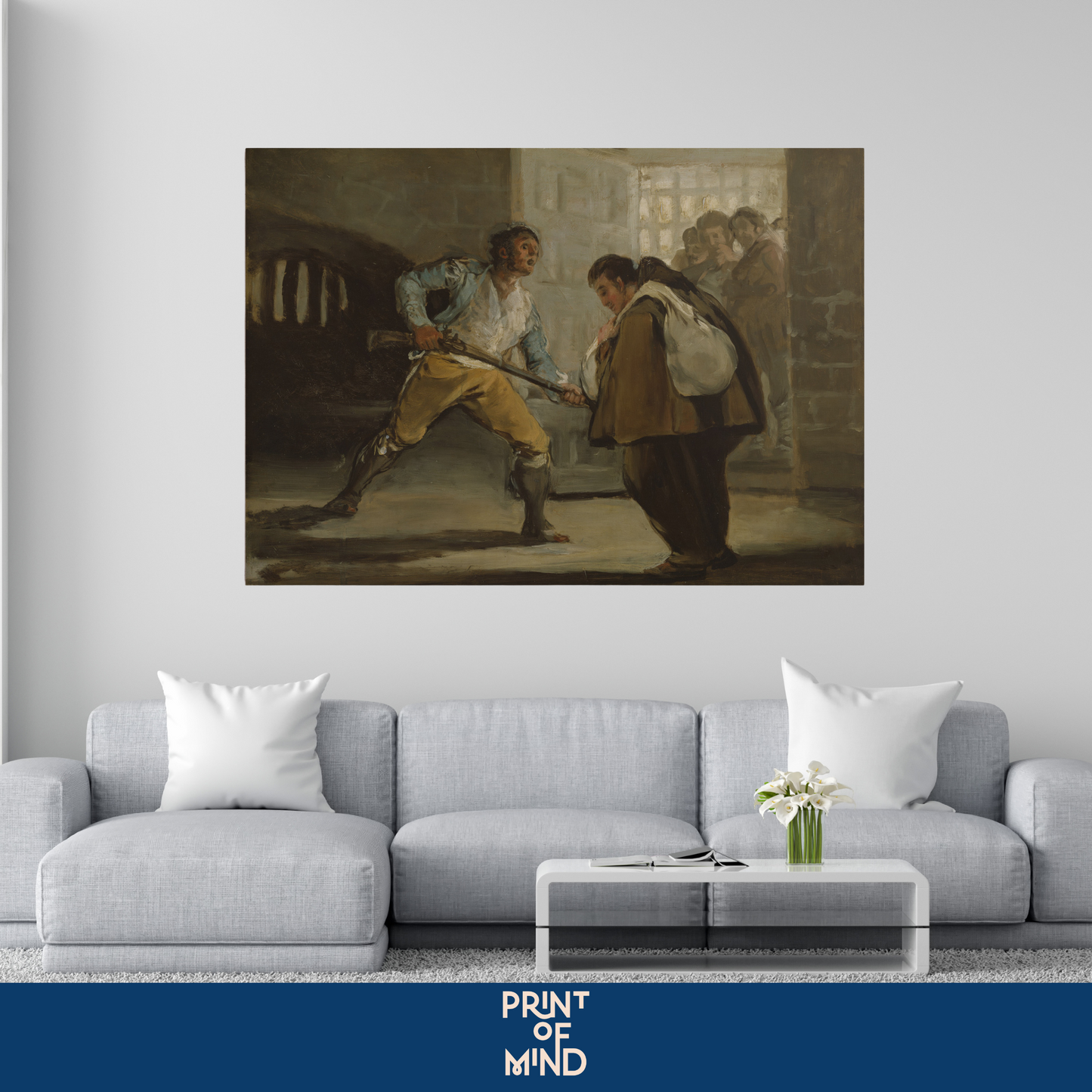 "El Maragato amenaza Friar Pedro de Zaldivia con su arma" de Francisco de Goya