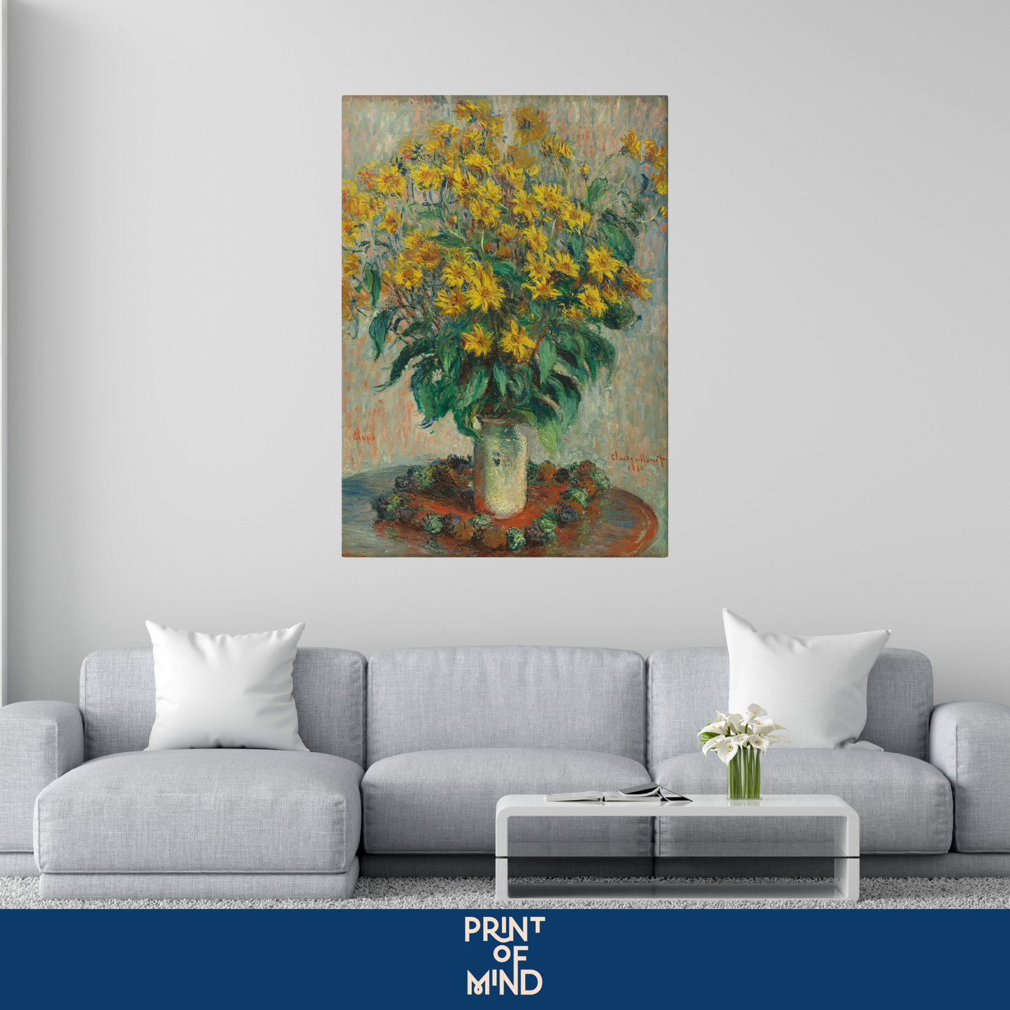 "Flores de alcachofa de Jerusalén" de  Claude O. Monet