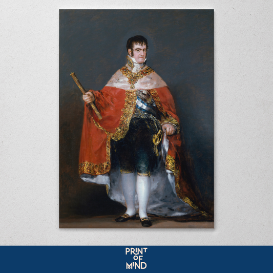 "Fernando VII con manto real" de  Francisco de Goya