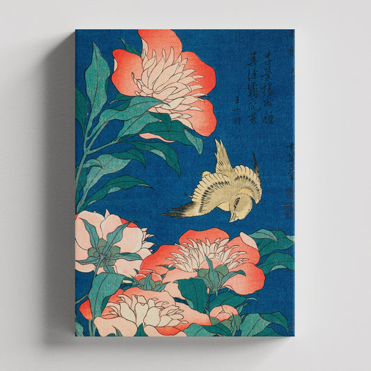 "Canario y Peonía" de  Katsushika Hokusai